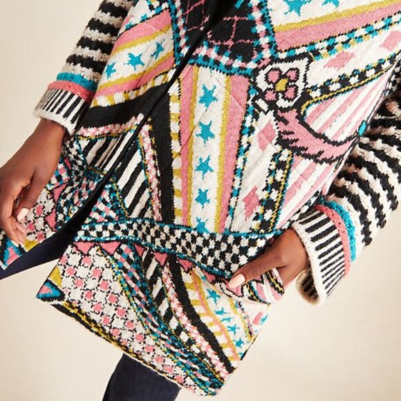 ANTHROPOLOGIE JOSEFANA JACQUARD SWEATER COAT by ALDOMARTINS - Picture 5 of 8